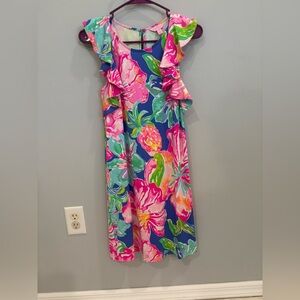 Lilly Pulitzer Pink Floral Sundress with Blue & Green Accents